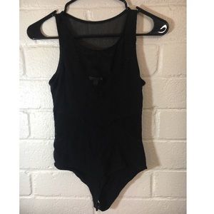 ✨ Black bodysuit with mesh cutouts on sides ✨